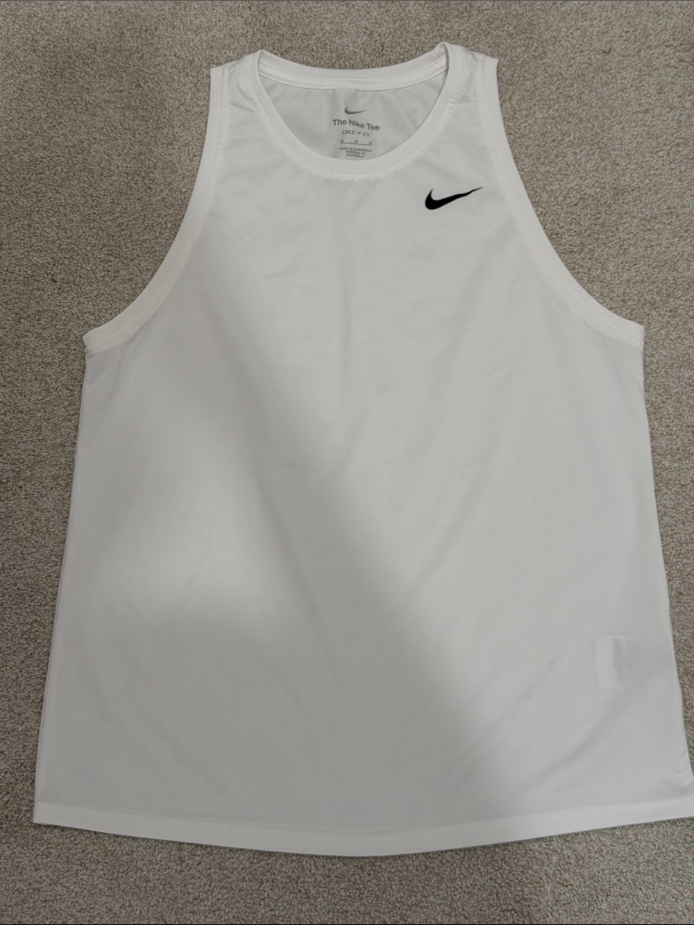 Nike White Women's Athletic Tank with Black Swoosh